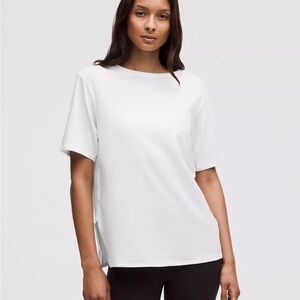 NWT Lululemon Athletica White Relaxed-Fit Boatneck Tee